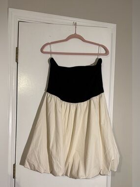 NWT A New Day Black & white Strapless Bubble Hem Dress graduation dress party